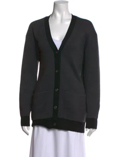 Pre-owned 6397 Merino Wool V-neck Sweater In Black