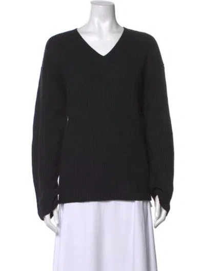 Pre-owned 6397 Merino Wool V-neck Sweater In Black