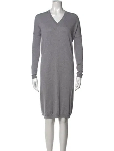 Pre-owned 6397 Merino Wool V-neck Sweater In Grey