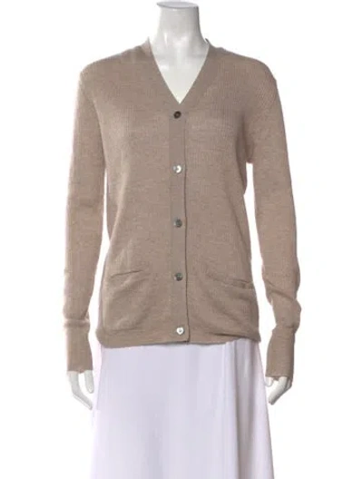 Pre-owned 6397 Merino Wool V-neck Sweater In Neutral