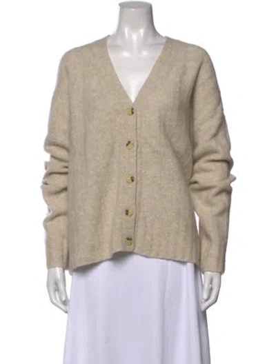 Pre-owned 6397 Merino Wool V-neck Sweater In Neutrals