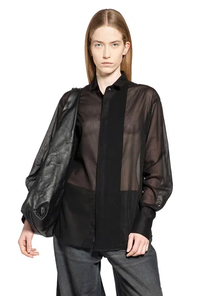 6397 Micro Pleat Formal Shirt In Black