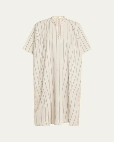 6397 Midi Kaftan Dress In Ivory Strp
