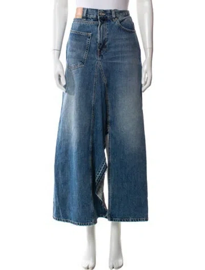 Pre-owned 6397 Midi Length Skirt In Blue