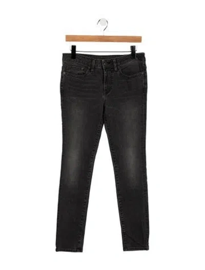 Pre-owned 6397 Mid-rise Skinny Leg Jeans In Gray