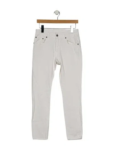 Pre-owned 6397 Mid-rise Skinny Leg Jeans In White