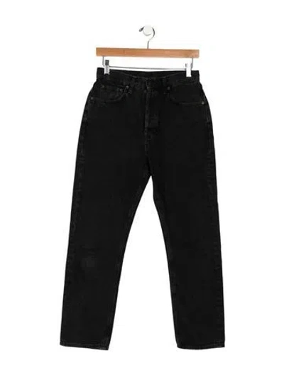 Pre-owned 6397 Mid-rise Straight Leg Jeans In Black