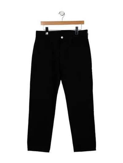 Pre-owned 6397 Mid-rise Straight Leg Jeans In Black