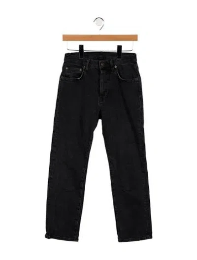 Pre-owned 6397 Mid-rise Straight Leg Jeans In Black
