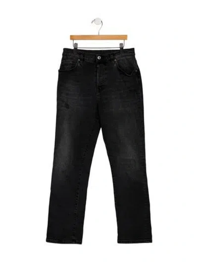 Pre-owned 6397 Mid-rise Straight Leg Jeans In Black