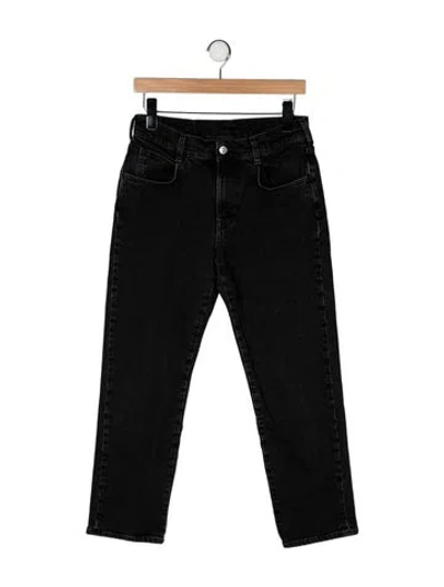Pre-owned 6397 Mid-rise Straight Leg Jeans In Black