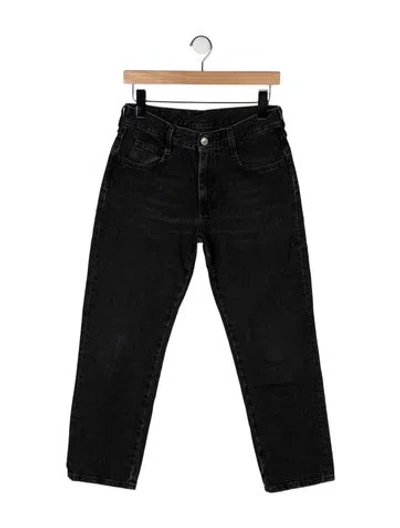 Pre-owned 6397 Mid-rise Straight Leg Jeans In Black