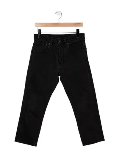 Pre-owned 6397 Mid-rise Straight Leg Jeans In Black