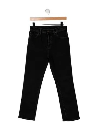 Pre-owned 6397 Mid-rise Straight Leg Jeans In Black