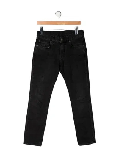 Pre-owned 6397 Mid-rise Straight Leg Jeans In Black