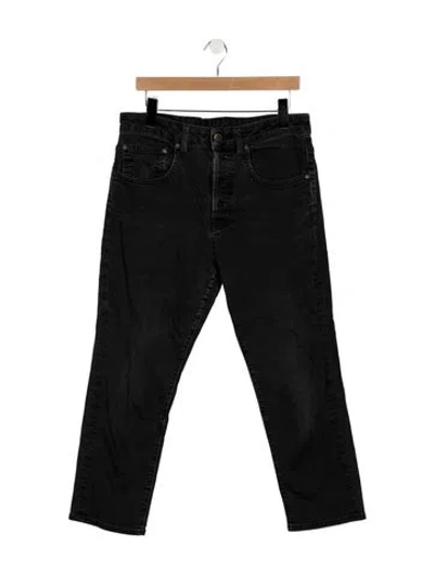 Pre-owned 6397 Mid-rise Straight Leg Jeans In Black