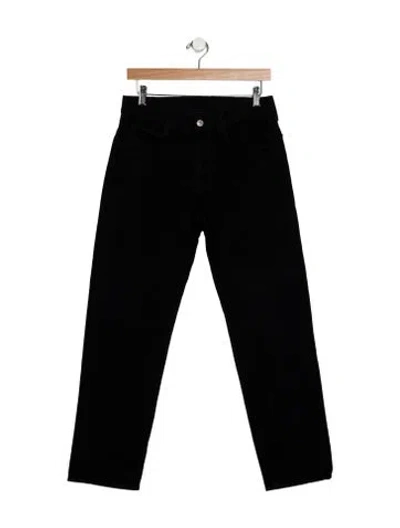 Pre-owned 6397 Mid-rise Straight Leg Jeans In Black