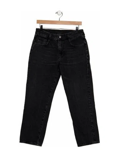 Pre-owned 6397 Mid-rise Straight Leg Jeans In Black