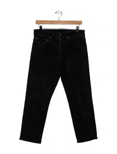 Pre-owned 6397 Mid-rise Straight Leg Jeans In Black
