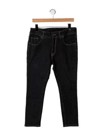 Pre-owned 6397 Mid-rise Straight Leg Jeans In Black