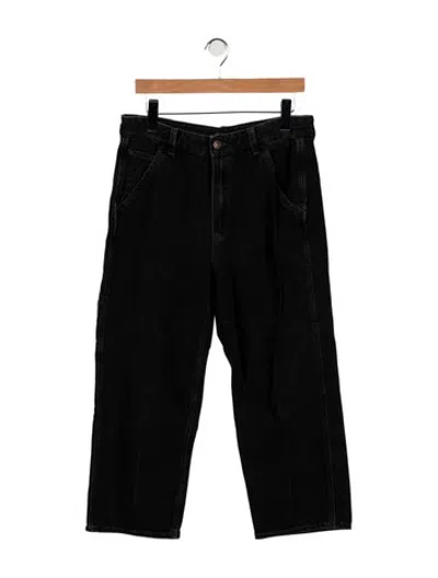 Pre-owned 6397 Mid-rise Straight Leg Jeans In Black