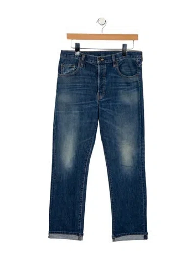 Pre-owned 6397 Mid-rise Straight Leg Jeans In Blue