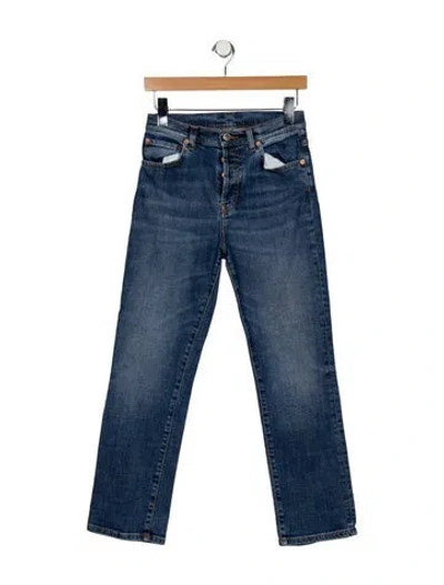 Pre-owned 6397 Mid-rise Straight Leg Jeans In Blue
