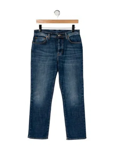 Pre-owned 6397 Mid-rise Straight Leg Jeans In Blue