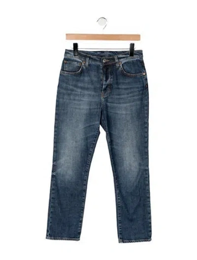 Pre-owned 6397 Mid-rise Straight Leg Jeans In Blue