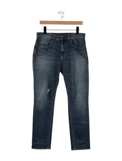 Pre-owned 6397 Mid-rise Straight Leg Jeans In Blue