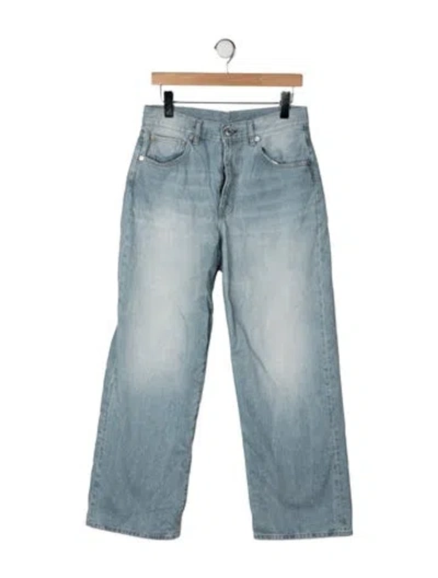 Pre-owned 6397 Mid-rise Straight Leg Jeans In Blue
