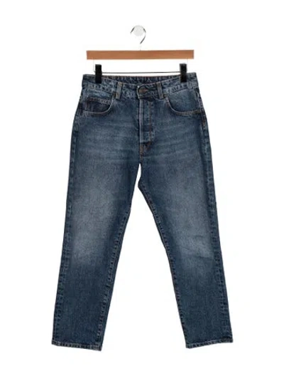 Pre-owned 6397 Mid-rise Straight Leg Jeans In Blue