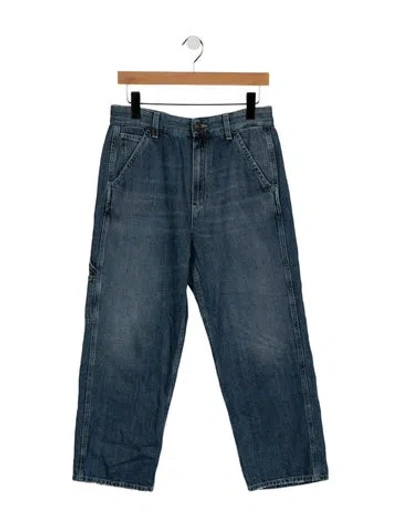 Pre-owned 6397 Mid-rise Straight Leg Jeans In Blue