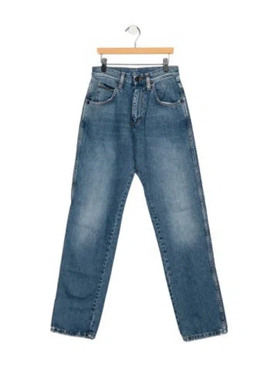 Pre-owned 6397 Mid-rise Straight Leg Jeans In Blue