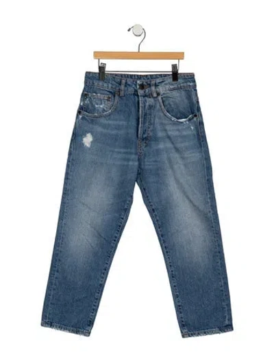 Pre-owned 6397 Mid-rise Straight Leg Jeans In Blue