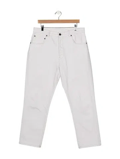 Pre-owned 6397 Mid-rise Straight Leg Jeans In Blue/white