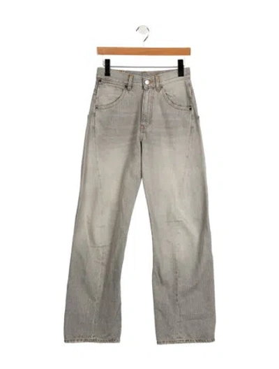 Pre-owned 6397 Mid-rise Straight Leg Jeans In Gray