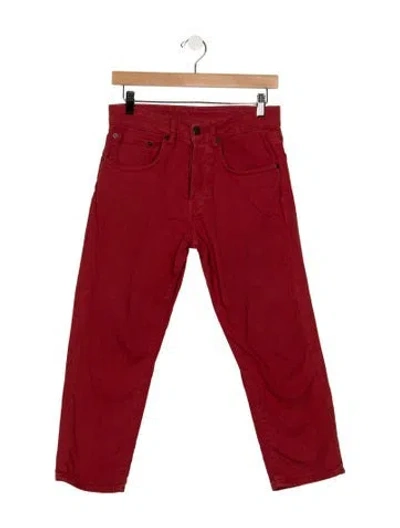 Pre-owned 6397 Mid-rise Straight Leg Jeans In Red