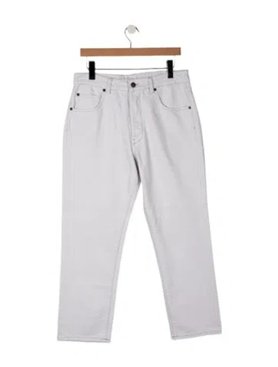 Pre-owned 6397 Mid-rise Straight Leg Jeans In White