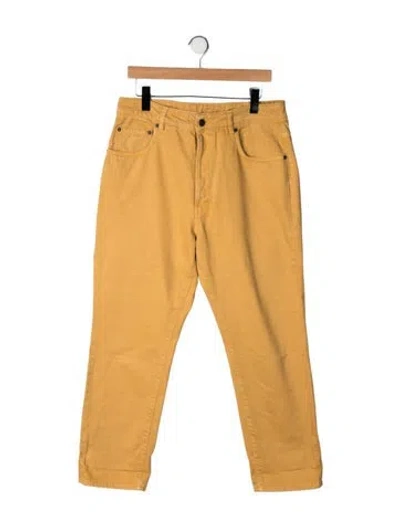 Pre-owned 6397 Mid-rise Straight Leg Jeans In Yellow