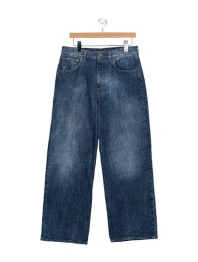 Pre-owned 6397 Mid-rise Wide Leg Jeans In Blue