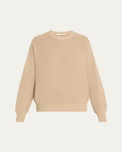 6397 Military Mesh Crewneck Sweater In Sand