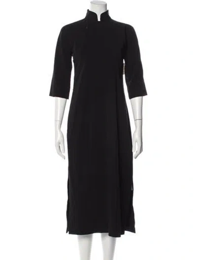 Pre-owned 6397 Mock Neck Long Dress In Gray