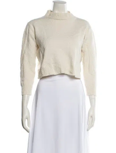 Pre-owned 6397 Mock Neck Sweater In White