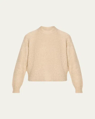 6397 Mock-neck Wool-blend Sweater In Brown