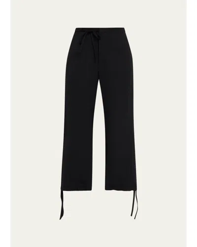 6397 Mock-neck Satin Scarf Top In Black