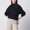 6397 Mud-coloured Draped Sweatshirt In Black