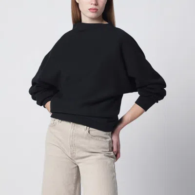 6397 Mud-coloured Draped Sweatshirt In Black