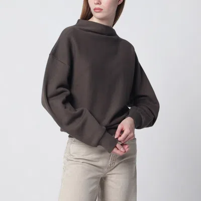 6397 Mud-coloured Draped Sweatshirt In Gray