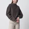 6397 Mud-coloured Draped Sweatshirt In Brown
